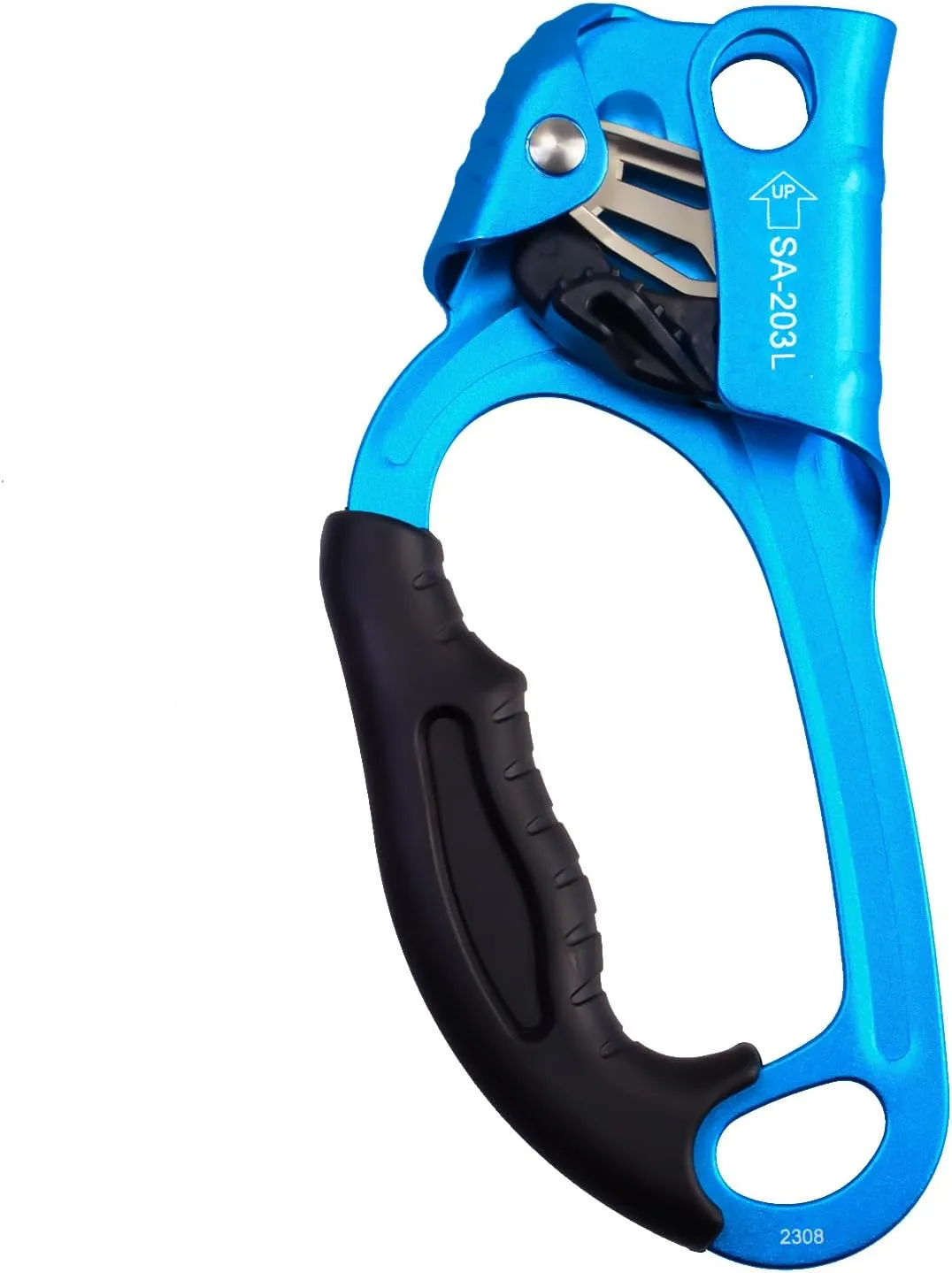 CE Hand Ascender,140kgs Rappelling Gear Equipment with Ergonomic Rubber Handle for Rock Climbing Tree Arborist, Climbing Rescue Caving, Mountaineering, 8~13MM Rope, 4kN,Right/Left Hand