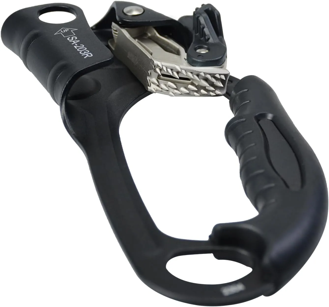 CE Hand Ascender,140kgs Rappelling Gear Equipment with Ergonomic Rubber Handle for Rock Climbing Tree Arborist, Climbing Rescue Caving, Mountaineering, 8~13MM Rope, 4kN,Right/Left Hand
