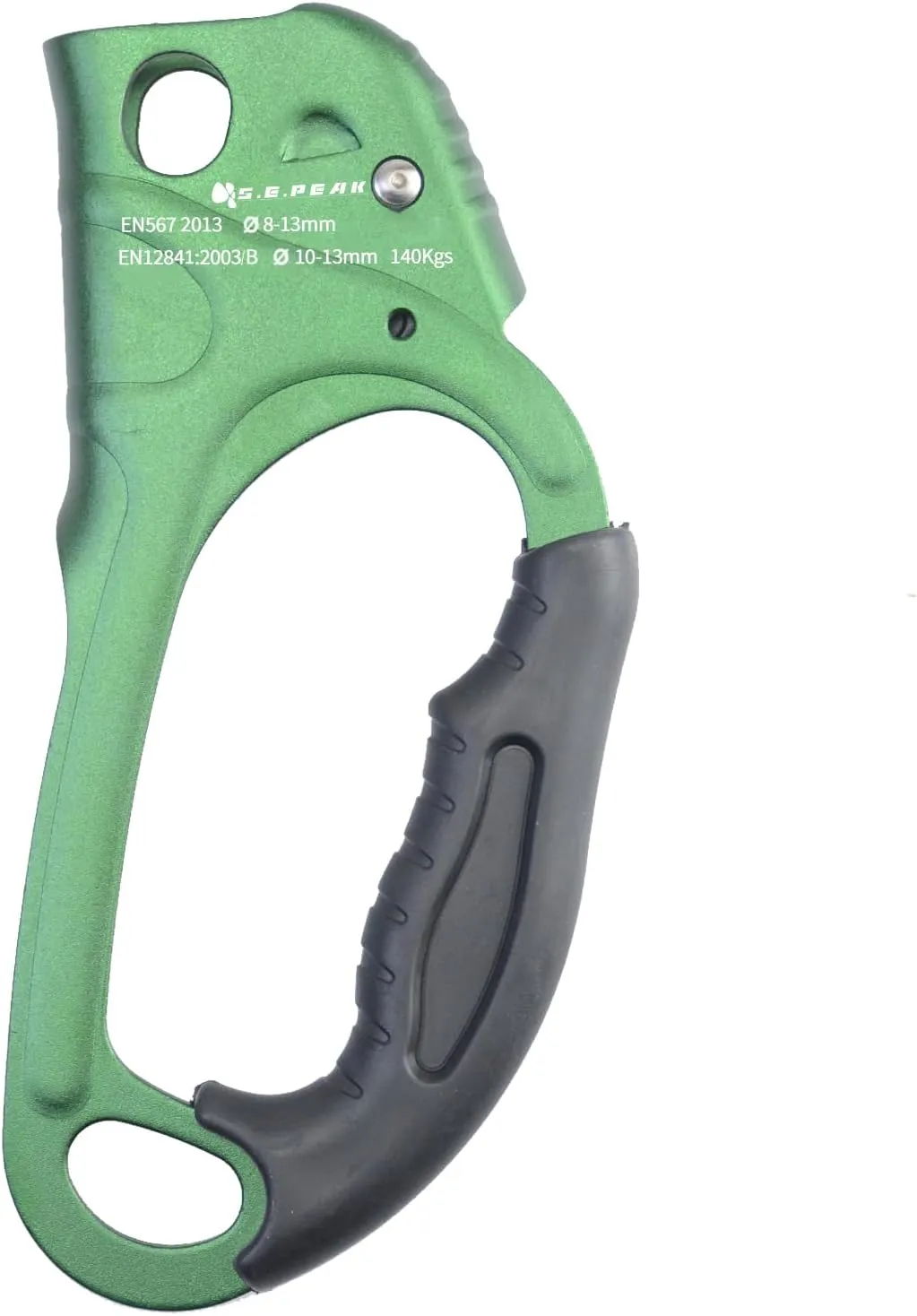 CE Hand Ascender,140kgs Rappelling Gear Equipment with Ergonomic Rubber Handle for Rock Climbing Tree Arborist, Climbing Rescue Caving, Mountaineering, 8~13MM Rope, 4kN,Right/Left Hand