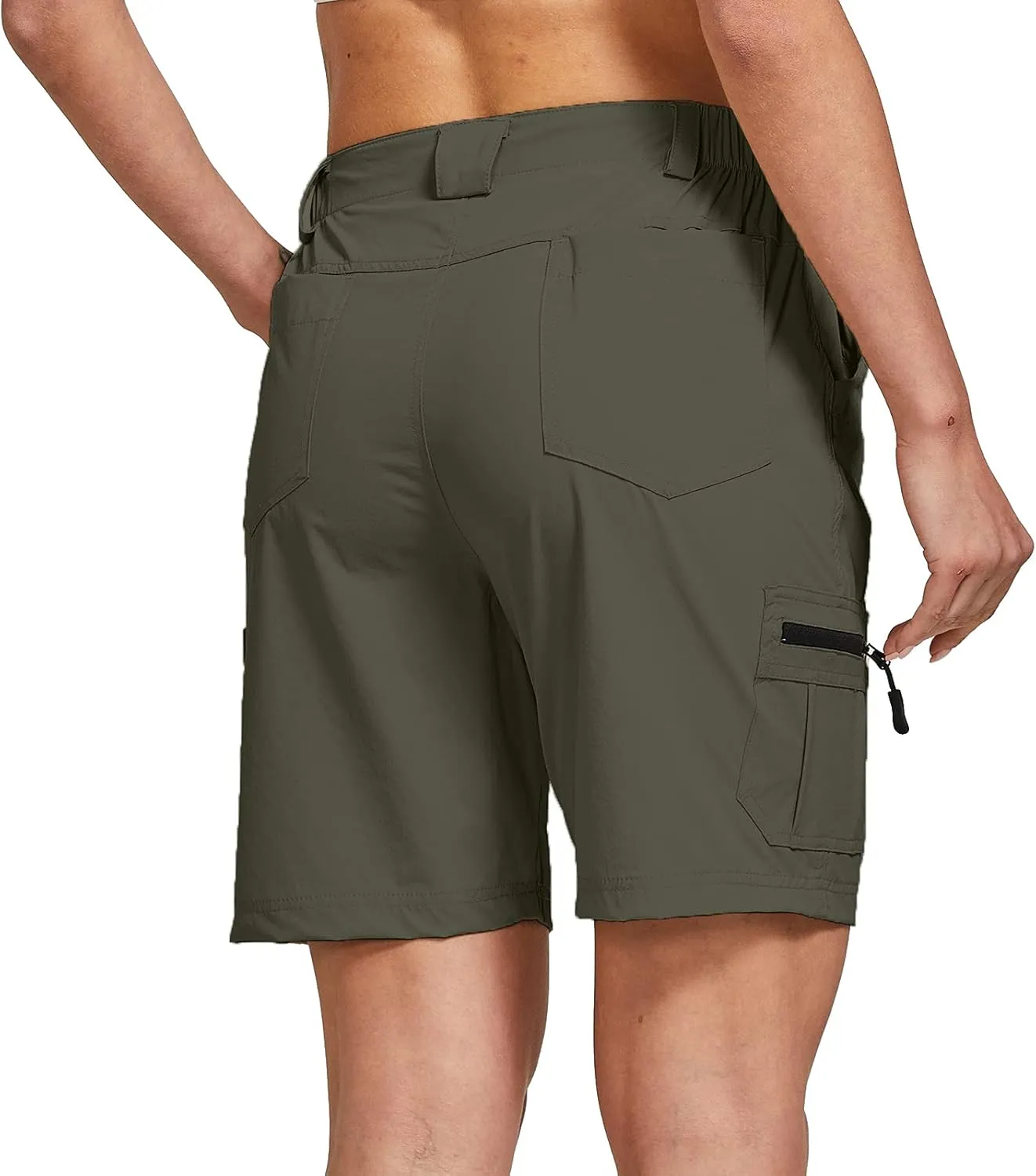 ChinFun Women's Stretch Cargo Shorts Lightweight Hiking Shorts Quick Dry Outdoor Shorts Water Resistant with 6 Pockets