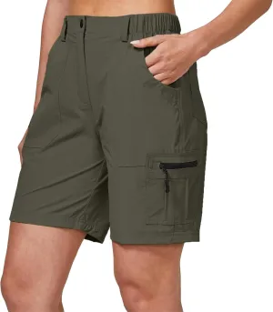 ChinFun Women's Stretch Cargo Shorts Lightweight Hiking Shorts Quick Dry Outdoor Shorts Water Resistant with 6 Pockets