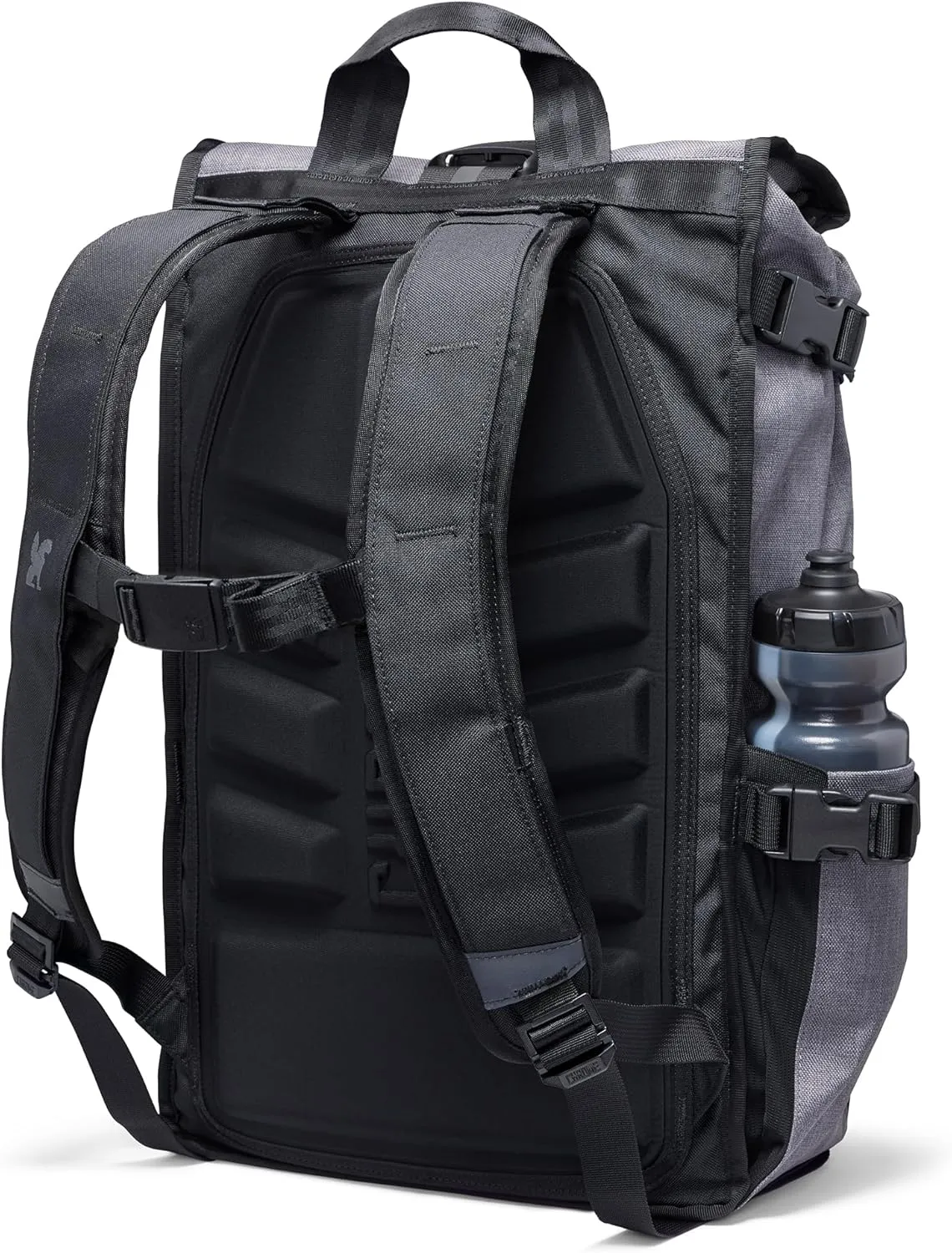 Chrome Industries Barrage 22L Castlerock Twill Roll-Top Backpack – Water Resistant Bag for Work, School, Travel – Features Cargo Net & Laptop Pocket