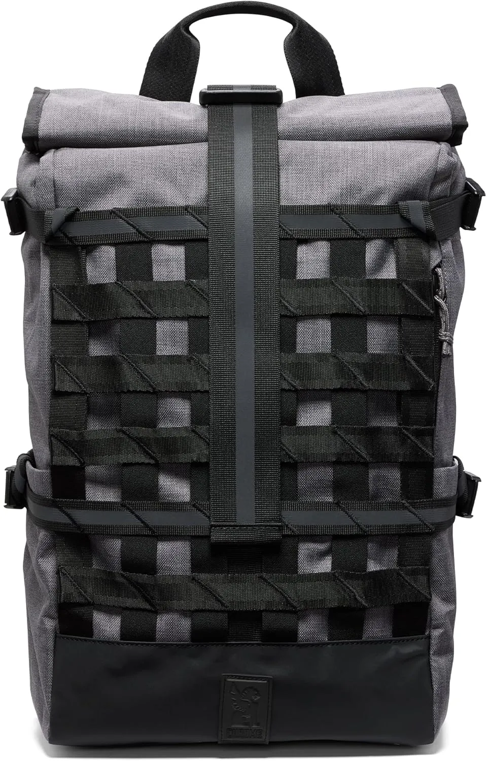 Chrome Industries Barrage 22L Castlerock Twill Roll-Top Backpack – Water Resistant Bag for Work, School, Travel – Features Cargo Net & Laptop Pocket