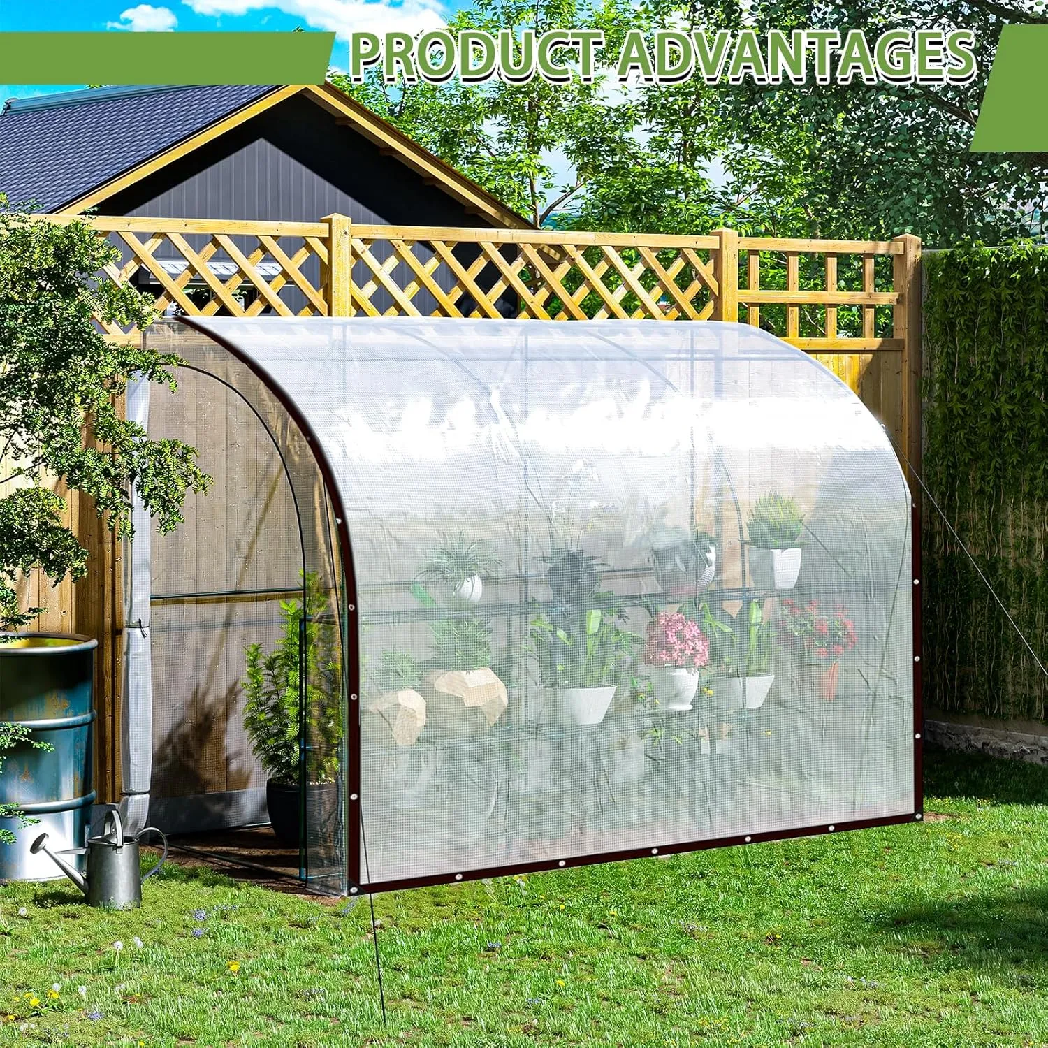 Clear Tarp Waterproof with Grommets,Heavy Duty PVC Vinyl Tarps Cover,Transparent Tarpaulin Large (Small) for Outdoor/Camping/Plant/Garden/Chicken Coop/Cat Litter