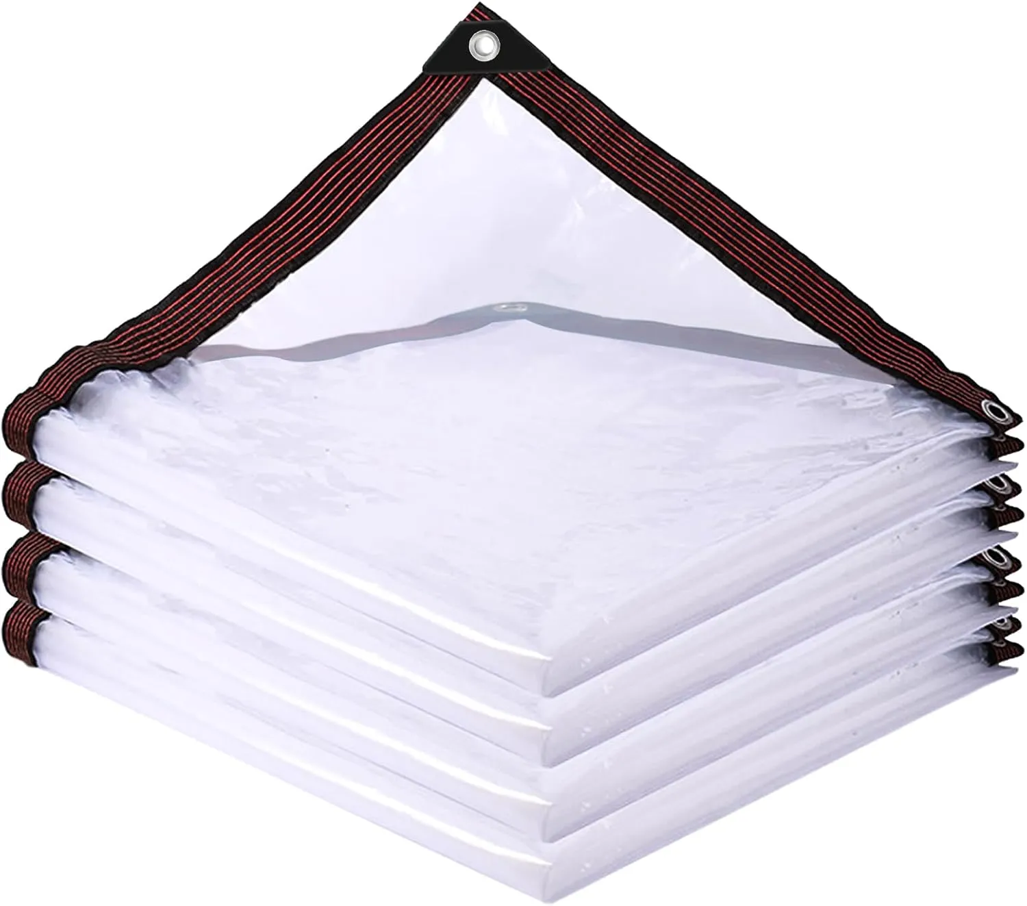 Clear Tarp Waterproof with Grommets,Heavy Duty PVC Vinyl Tarps Cover,Transparent Tarpaulin Large (Small) for Outdoor/Camping/Plant/Garden/Chicken Coop/Cat Litter
