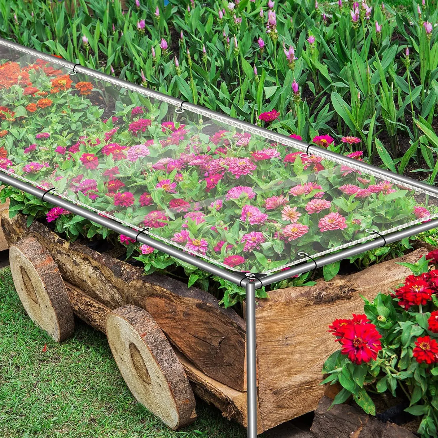 Clear Tarps Heavy Duty Waterproof, Transparent PVC Vinyl Tarpaulin with Grommets, Ropes, Reinforced Edge, Tear-Resistant, Anti-UV for Greenhouse, Patio, Garden, Porch, Pavilion, Outdoor