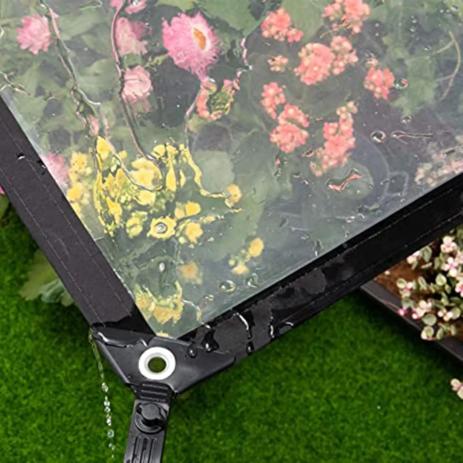 Clear Tarps，0.12mm Waterproof Tarpaulin - 100% UV & Weather Resistant Vinyl Coated PE Tarps - Perfect for Curtains(4x8m)
