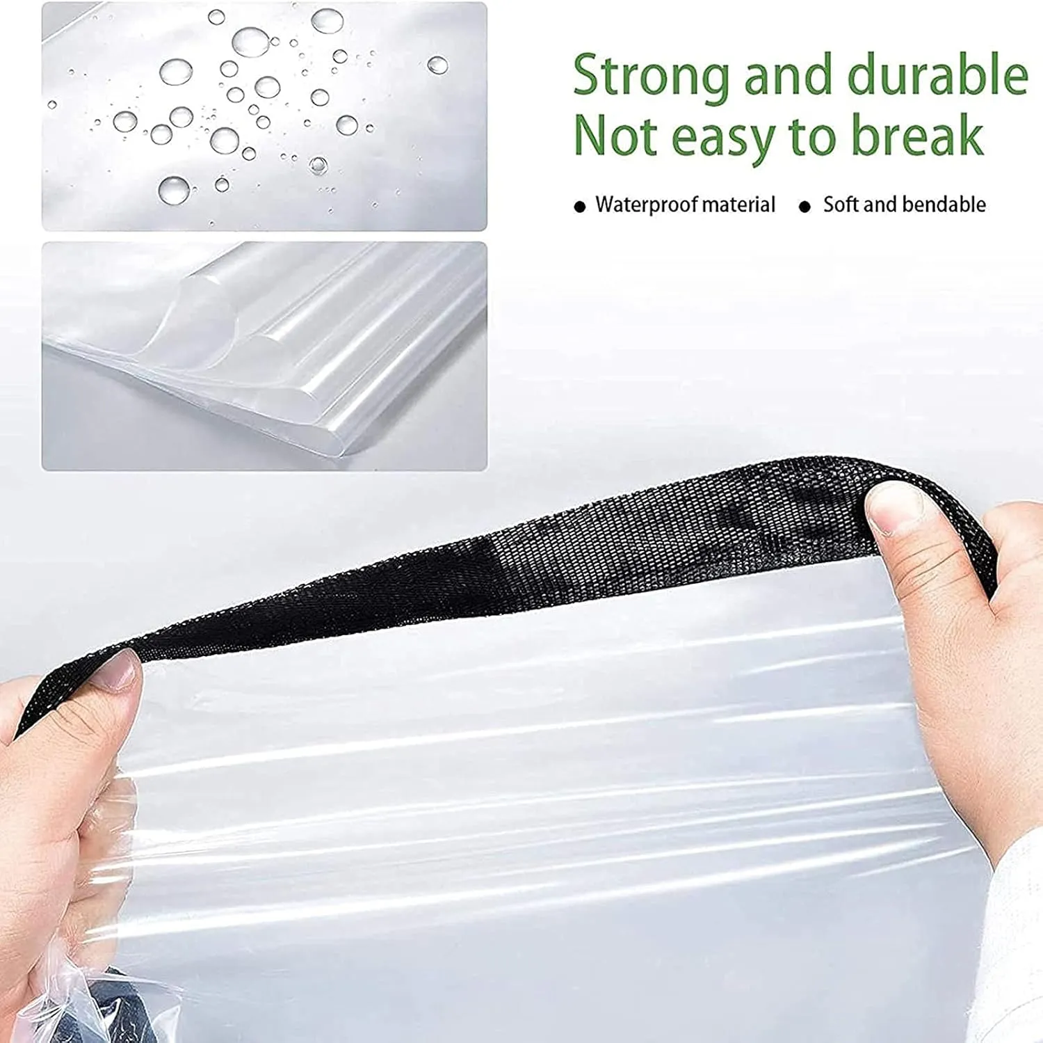 Clear Tarps，0.12mm Waterproof Tarpaulin - 100% UV & Weather Resistant Vinyl Coated PE Tarps - Perfect for Curtains(4x8m)