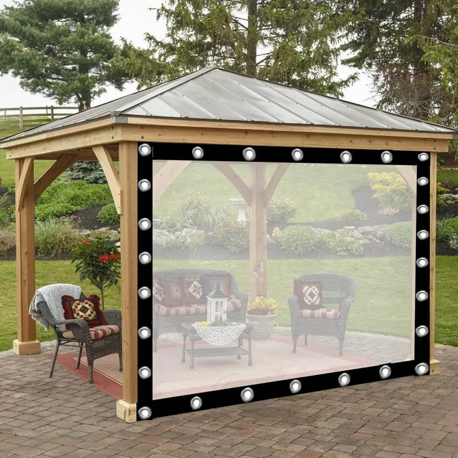 Clear Tarps，0.12mm Waterproof Tarpaulin - 100% UV & Weather Resistant Vinyl Coated PE Tarps - Perfect for Curtains(4x8m)
