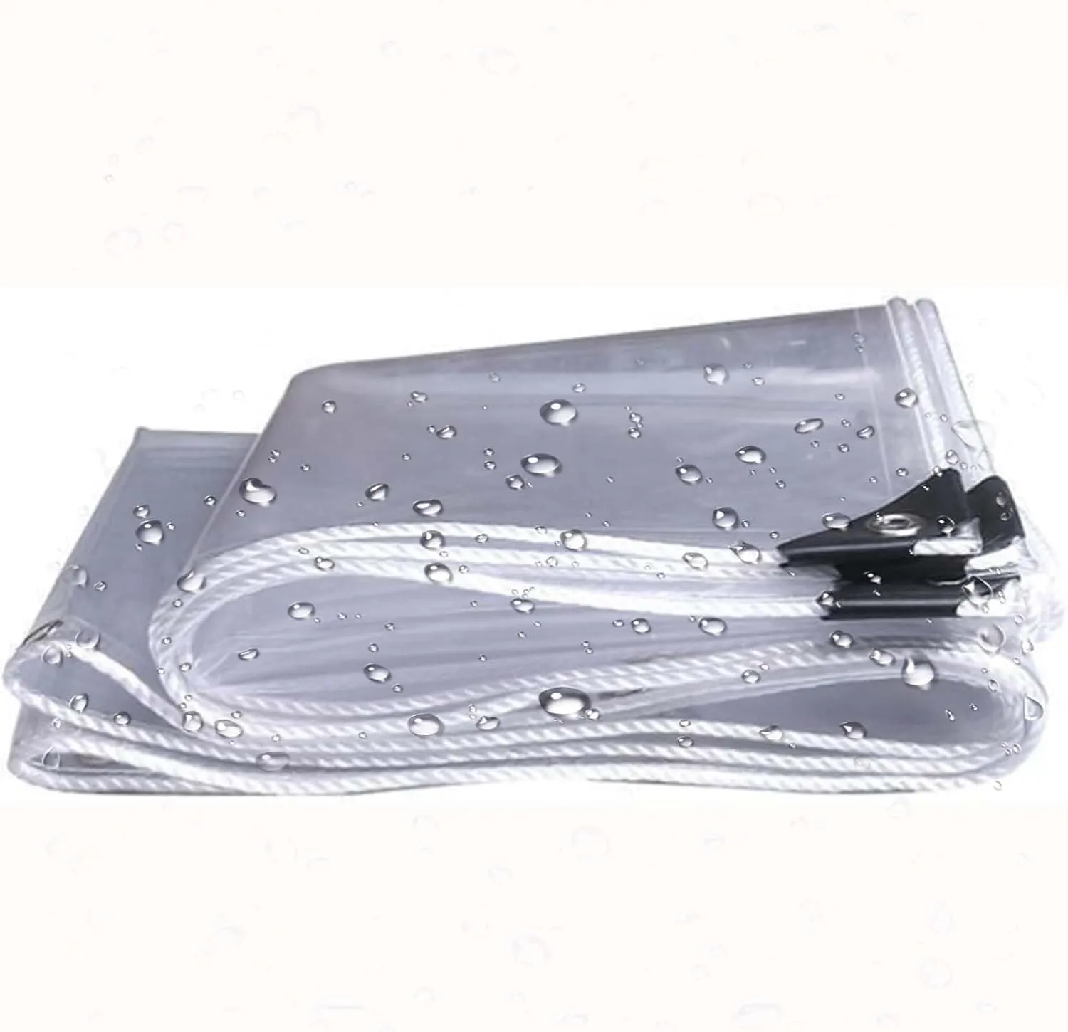 Clear Waterproof Tarp Heavy Duty 3.6x6.6ft, Tarps Clear Heavy Duty Waterproof, Transparent Tarpaulin, Outdoor Cover with Grommets for Patio, Garden & Plants