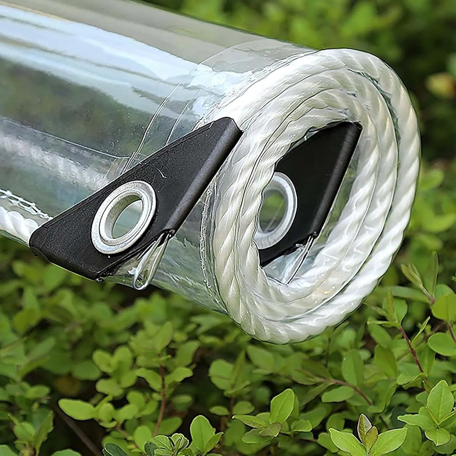 Clear Waterproof Tarp Heavy Duty 3.6x6.6ft, Tarps Clear Heavy Duty Waterproof, Transparent Tarpaulin, Outdoor Cover with Grommets for Patio, Garden & Plants