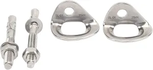 Climbing Hangers, 2Pcs Rock Climbing Anchors Stainless Steel Rappelling Rescue Bolts Sturdy Home Gyms Tiedown for Hammocks Aerial Work