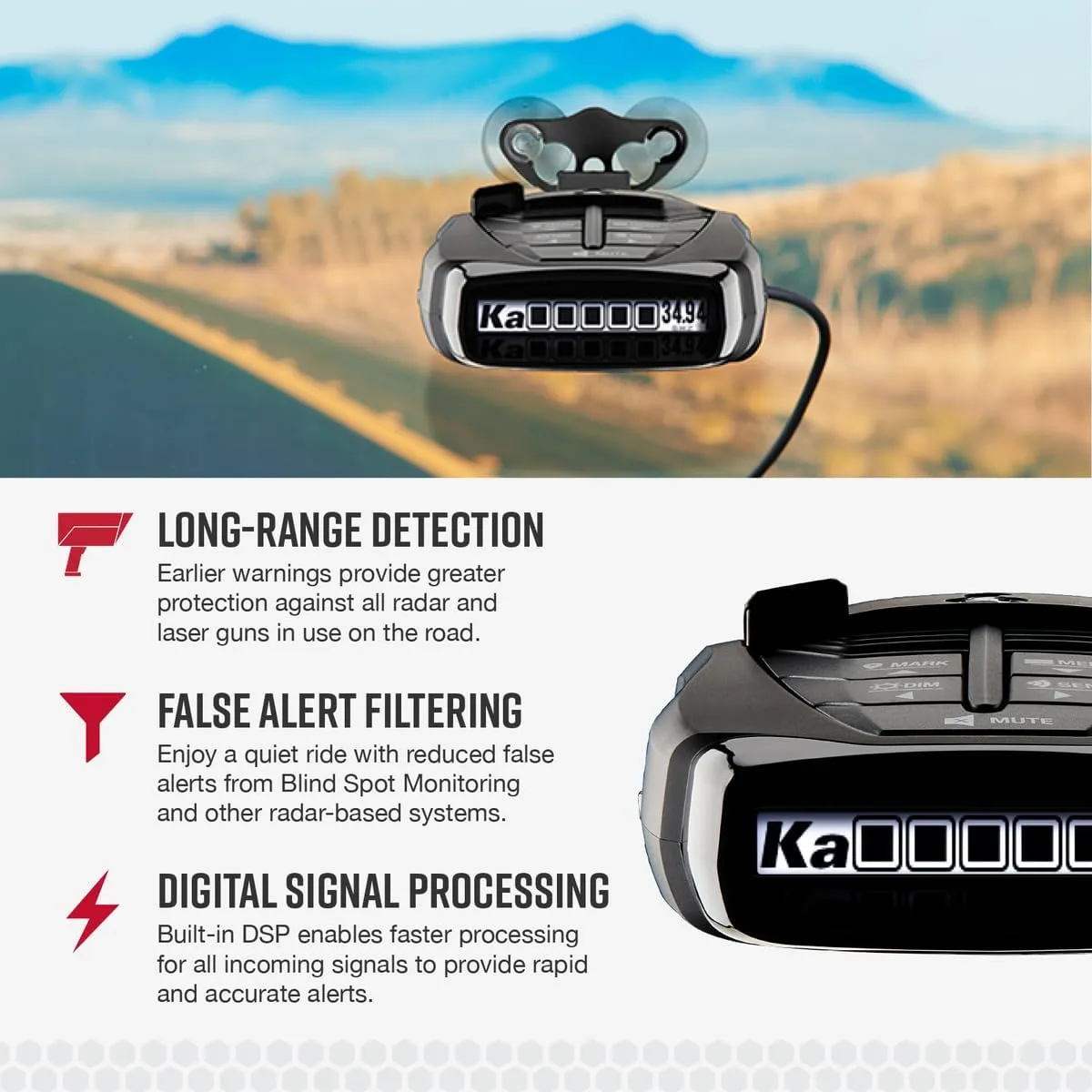 Cobra RAD 480i Laser Radar Detector & SC100 Smart Dash Cam   2.5A OBD Port to Micro USB Hardwire Kit: Long Range Front and Rear Detection, DSP, Full HD 1080P Resolution, Built-in WiFi & GPS