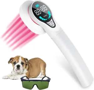 Cold Therapy Device for Dogs - Infrared Red Light Therapy Device with Goggles, Portable Therapy Device for Pain Relief Arthritis, Spinal and Promote Blood Circulation with Organizer Bag