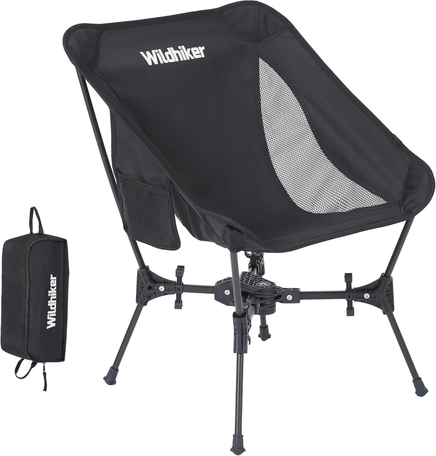 Compact Camping Chair,Folding Beach Chairs,Portable Camping Chair,Ultralight Backpacking Chair for Outdoor, Camping，Beach,Hiking,Travel,Festival and Picnic(Large Capacity, Black-X Frame)
