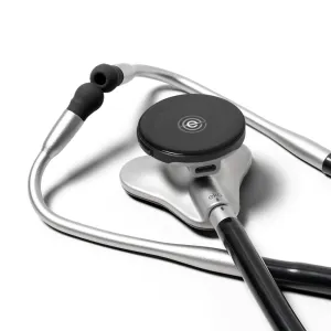 CORE 500™ Digital Stethoscope — 40x Amplification, Active Noise Cancellation, 3-Lead ECG, FDA-Cleared AI with Eko , Full-Color Display, Reimbursement Eligible — Silver, COR501