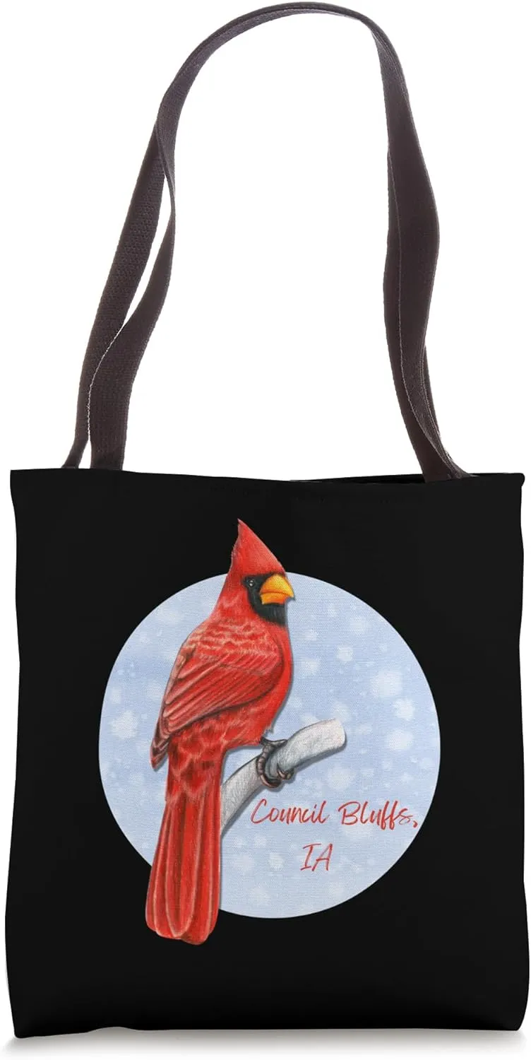 Council Bluffs, IA Pride Red Cardinal Birder, Birdwatching Tote Bag