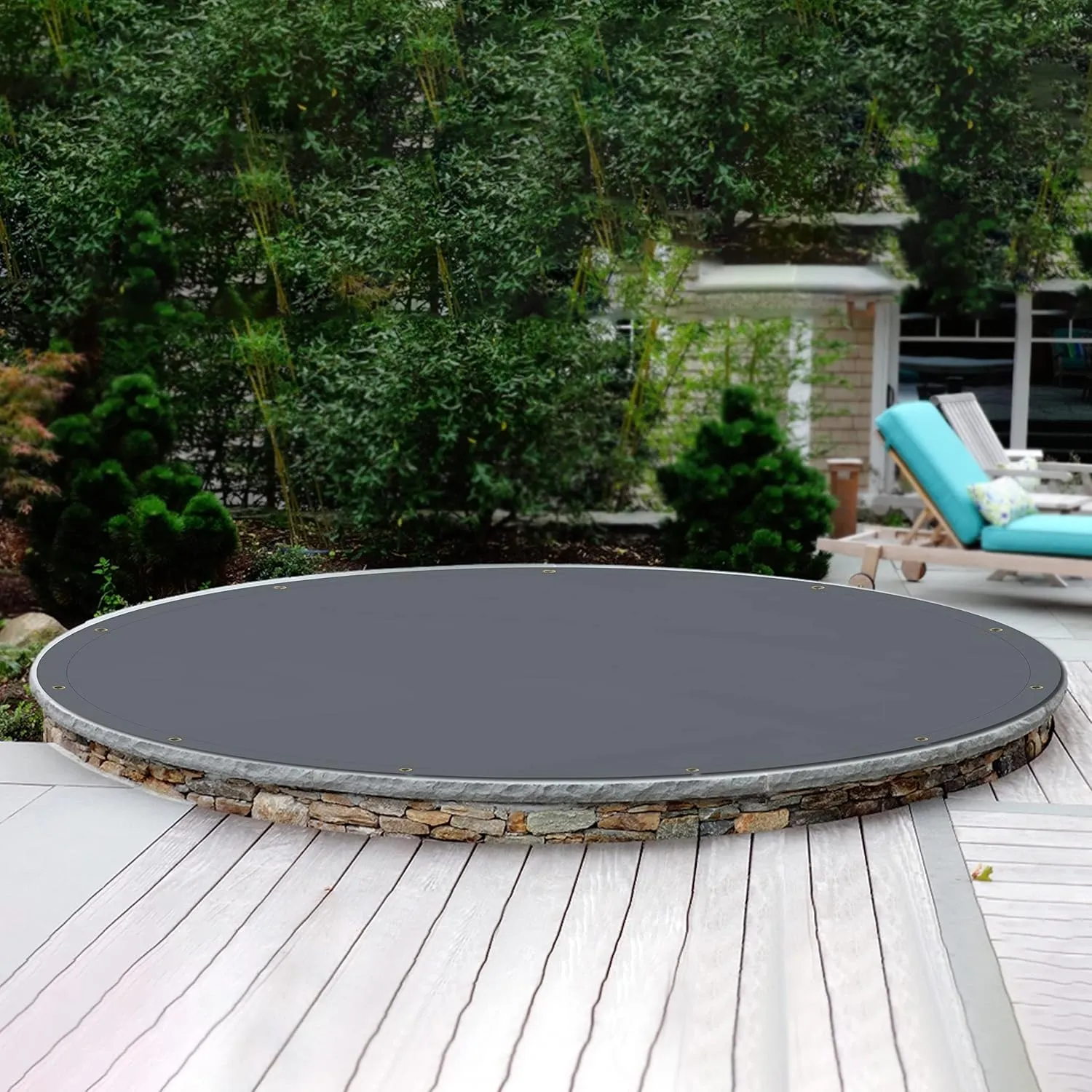 Covers & all Round Tarps, 12 Oz Made of Waterproof Tear and UV-Resistant Fabric, Multipurpose for Pool Patio Garden Equipment Sports Fields (7 Feet, Gray)
