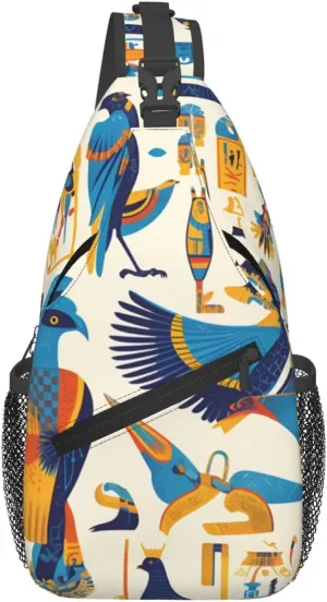 Cross Chest Bag Diagonally - Quality, Durable, and Spacious Shoulder Bag for Men and Women egypt hieroglyphics Printing