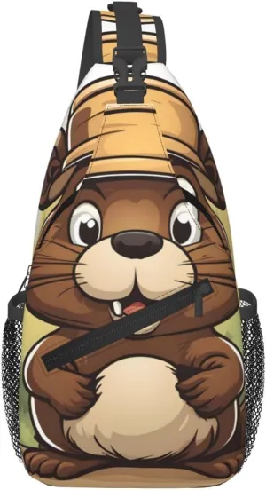 Cross Chest Bag Diagonally - Quality, Durable, and Spacious Shoulder Bag for Men and Women Naughty Beaver Printing