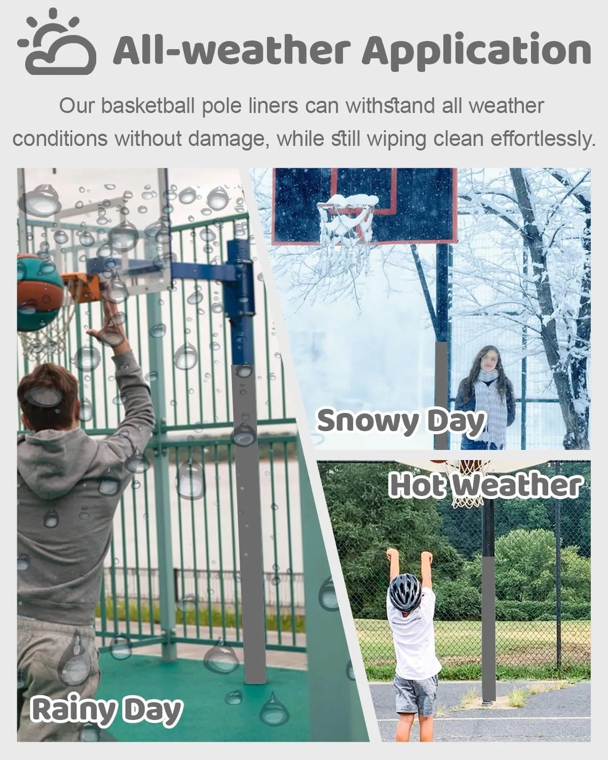 Custom Basketball Pole Padding with Velcro Straps, 183cm Safety Poles Pad for Basement Garage Playground, Wrap Around Pole Cover Shock Absorbing(Black,Dia 6inch(0.5ft))
