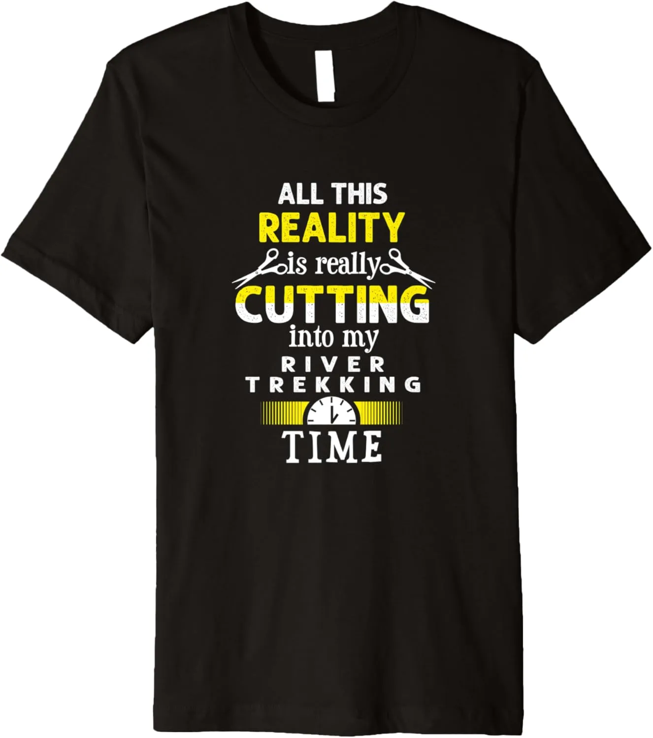 Cutting into River Trekking Time Funny River Climbing Premium T-Shirt