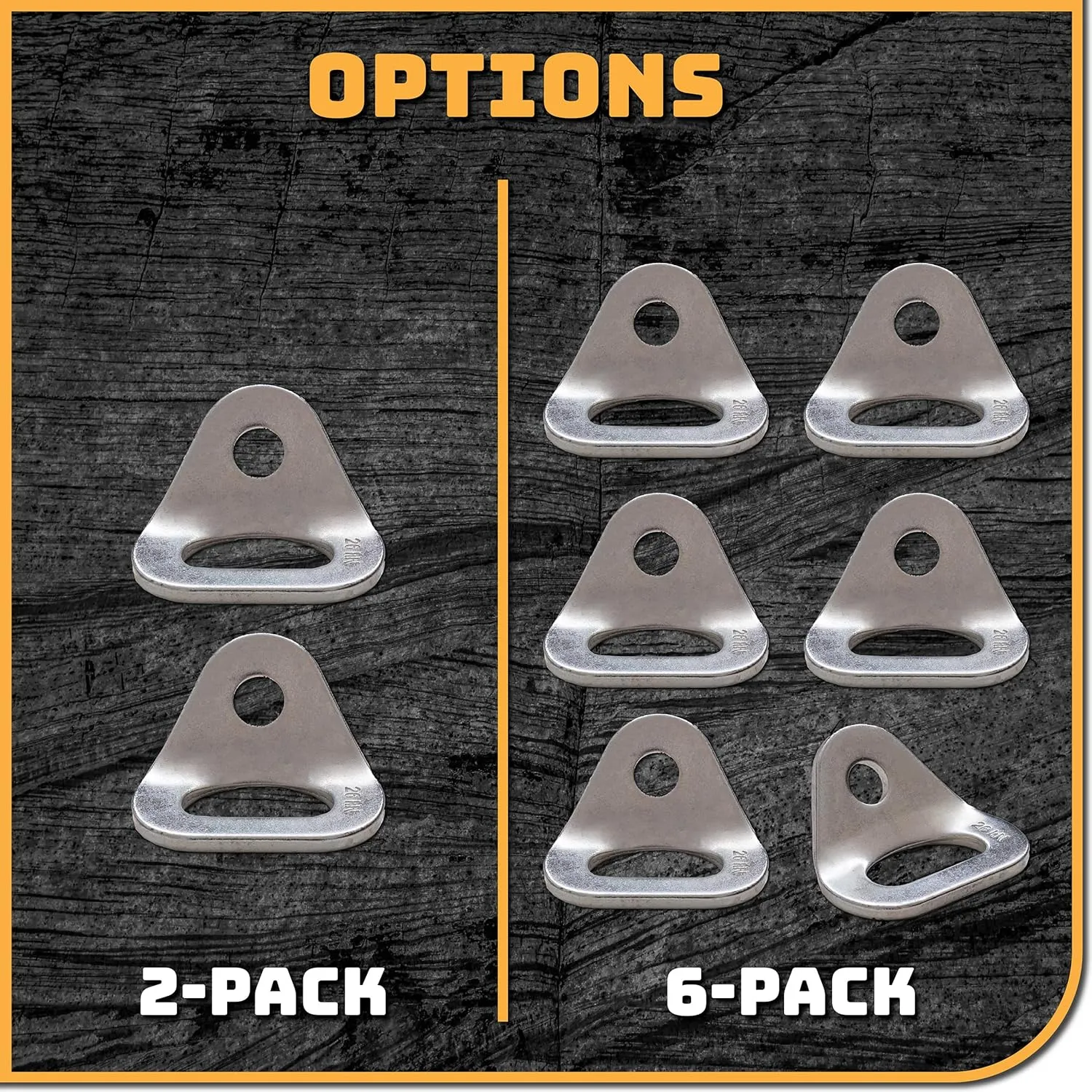 Danger Buddies 26kN Climbing Wall Bolt Hanger/Anchor/Tiedown for 3/8" Screw/Bolt Ideal for Rock Climbing and Home Gyms, Hammocks, Trailer Tie-Downs. Robust, Load-Bearing Steel Tie-Off
