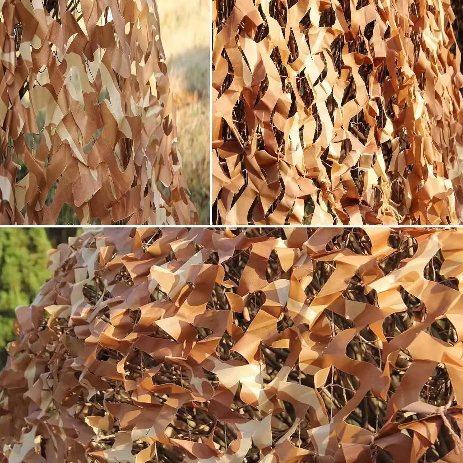 Desert Camouflage Netting,Waterproof Camo Net,Double Layer Military Net,Army Shelter,Camouflage Tarp,Lightweight Durable,for Sunshade,Decoration,Party,Camping,Hunting