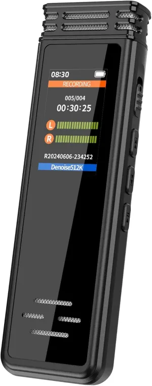 Digital Voice Activated Recorder Recording Device with Clip Audio Recorder with Playback 64GB Tape Recorder Noise Reduction Sound Recorder for Lectures.Meeting.Interview