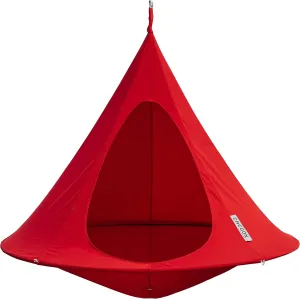 Double Cacoon Hanging Chair for Two – Cozy Indoor/Outdoor Hammock with Polyester Canvas, 440 lb Capacity, Includes 18ft Rope & Carabiner