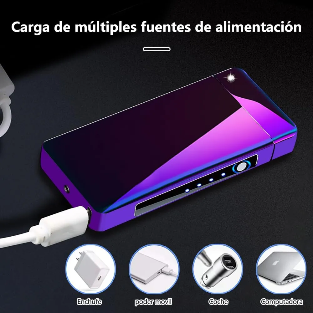 Dual Arc Lighter USB Electric Lighters Rechargeable Flameless Plasma Windproof Butane Free Lighters for Candle, Incense,Camping,Hiking,Adventure(Magic
