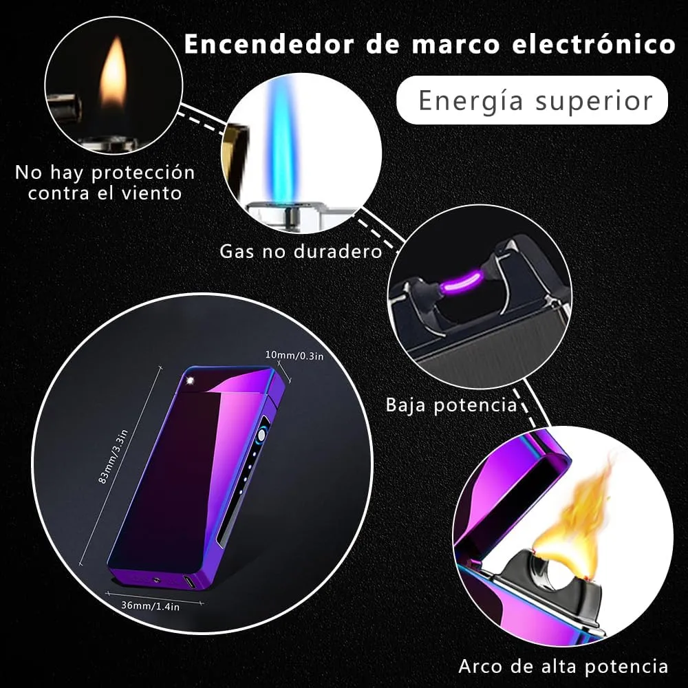 Dual Arc Lighter USB Electric Lighters Rechargeable Flameless Plasma Windproof Butane Free Lighters for Candle, Incense,Camping,Hiking,Adventure(Magic