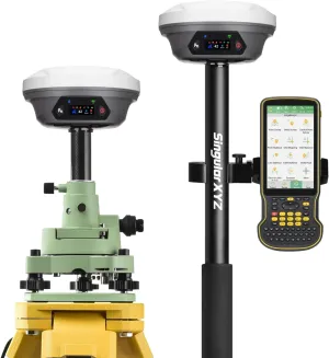 E1 Pro GNSS RTK Surveying Equipment, Over 20 Hours Endurance RTK GNSS with IMU Base & Rover, GPS RTK with Larger HD Screen and Larger Handheld Collector, 1cm Accuracy, 15km UHF Range, 60° Tilt Survey
