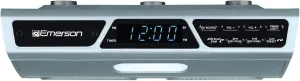 Emerson Under Counter Wireless Stereo Bluetooth Speaker with FM Radio, Cooking Timer, Digital Alarm Clock, LCD Display, LED Light, Dual Speakers - Easy Installation Under Cabinet For Home, Kitchen Use