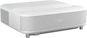 Epson EpiqVision Ultra LS650 Ultra Short Throw 3-Chip 3LCD Smart Streaming Laser Projector, 4K PRO-UHD, HDR, 3,600 Lumens, up to 120", Epson Setting Assistant, Android TV, Sound by Yamaha - White