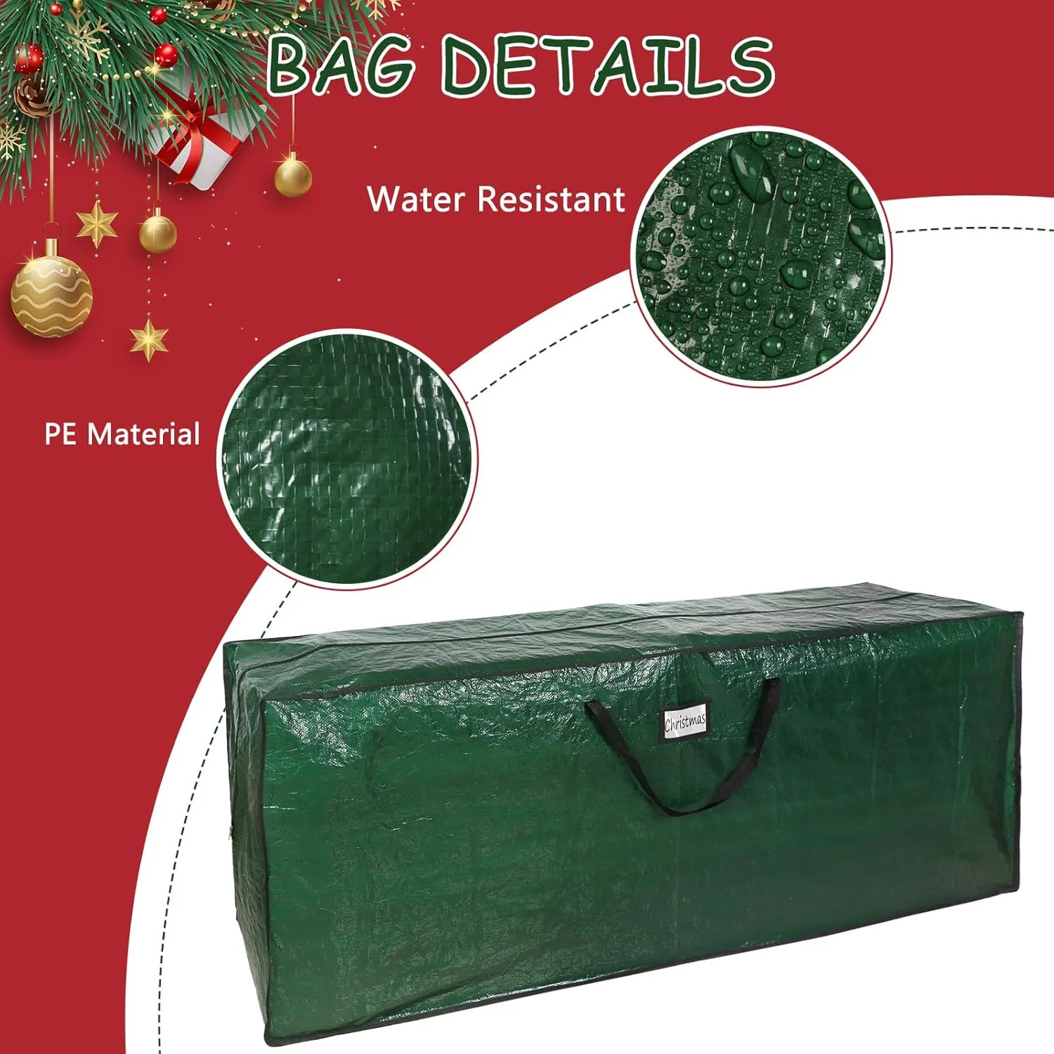Falflor 4Pcs Christmas Tree Storage Bag&Ornament Organizer Box Holiday Storage Containers Christmas Wreath Storage Bag
