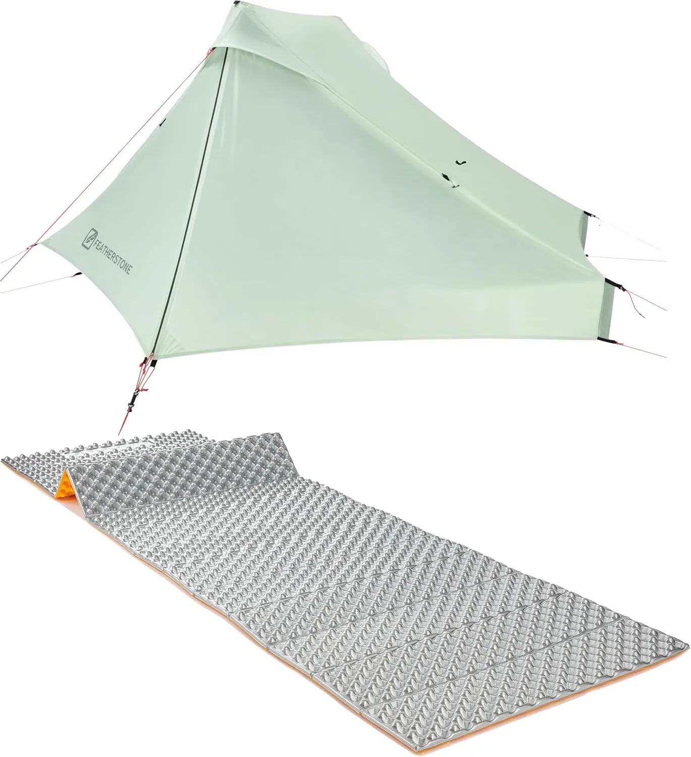 Featherstone Backbone 2 Person Ultralight Tent for Backpacking & El Cordion Closed Cell Foam Sleeping Pad Bundle