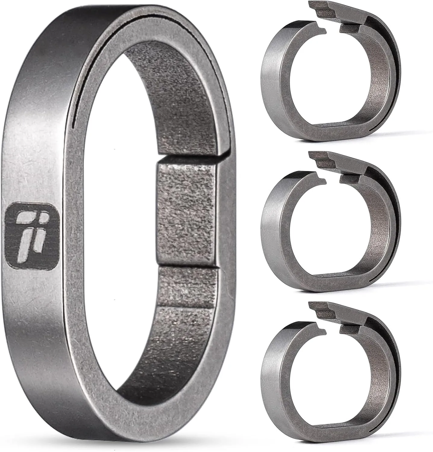 FEGVE Titanium Small Key Chain Rings, Quick Release Connecting Keychain Mini Carabiner for Keys Wristlet Bag