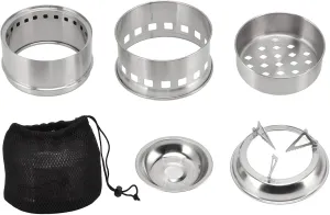 flexman Mini Alcohol Stove, Portable Stainless Steel Campfire Stove with Storage Bag for Camping Barbecue Stove, Mini Electric Stove, Household Kitchen Cooker (Round)