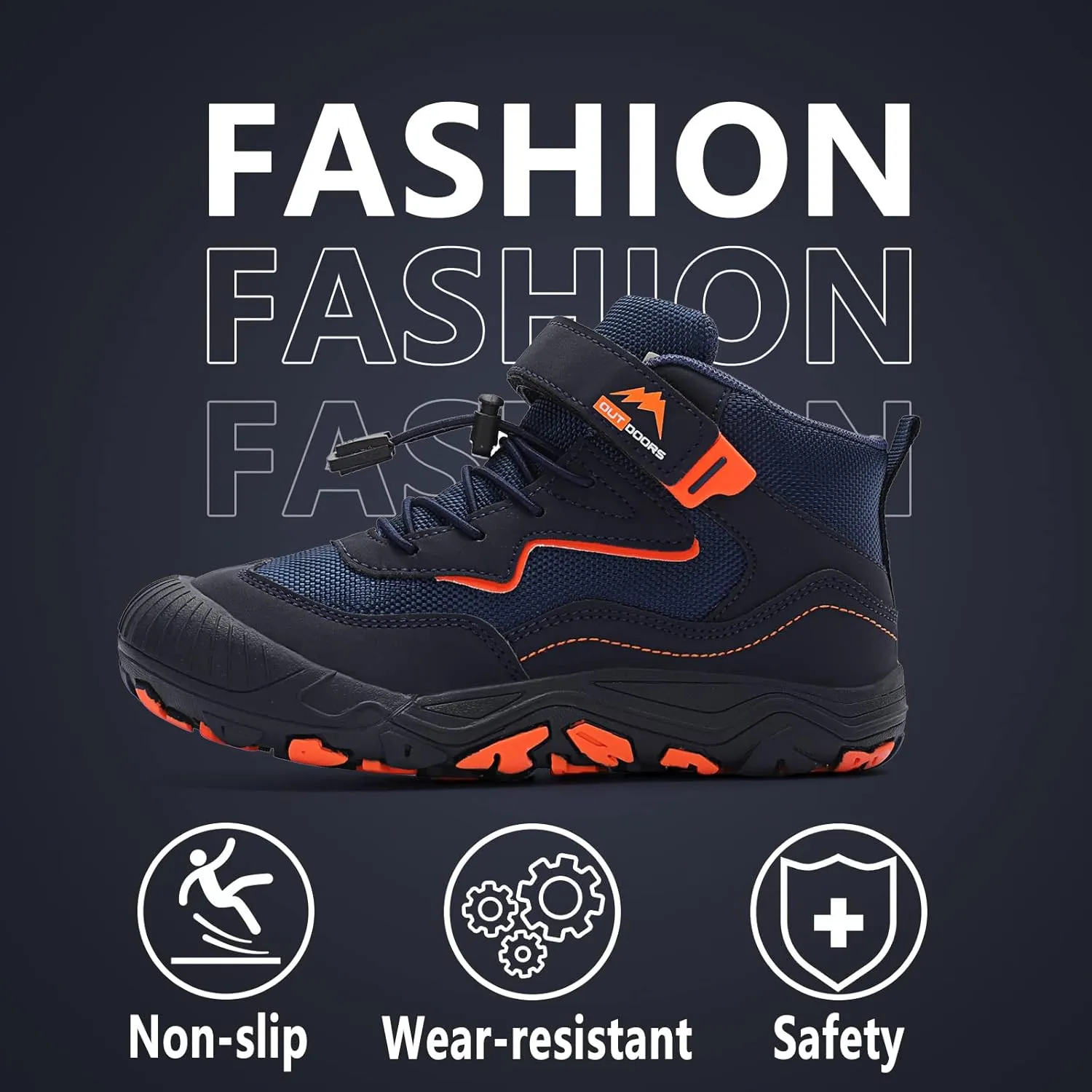 FLIOZY Hiking Boots Boys Girls Walking Shoes Kids Anti Collision Non Slip Hiking Boot Outdoor Trekking Walking Sneakers