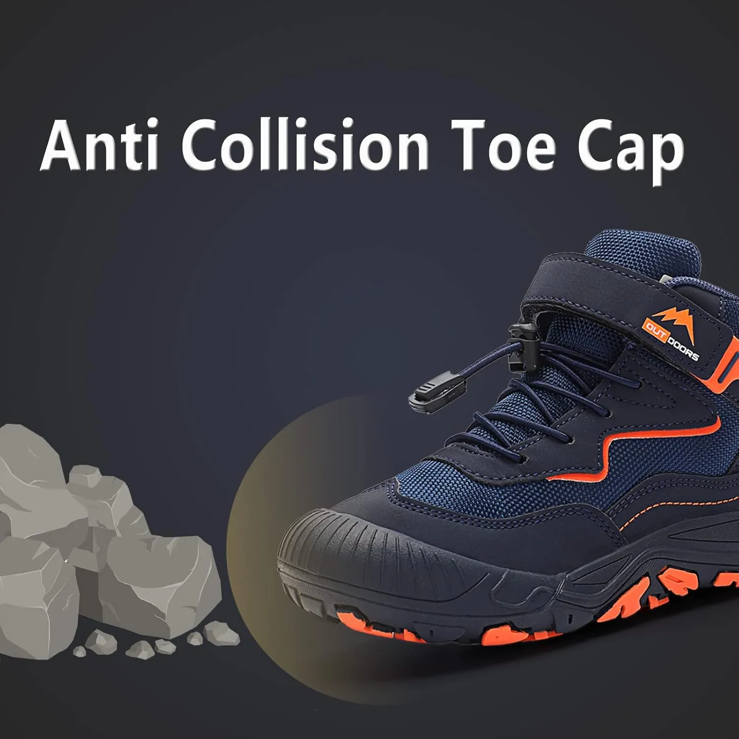 FLIOZY Hiking Boots Boys Girls Walking Shoes Kids Anti Collision Non Slip Hiking Boot Outdoor Trekking Walking Sneakers