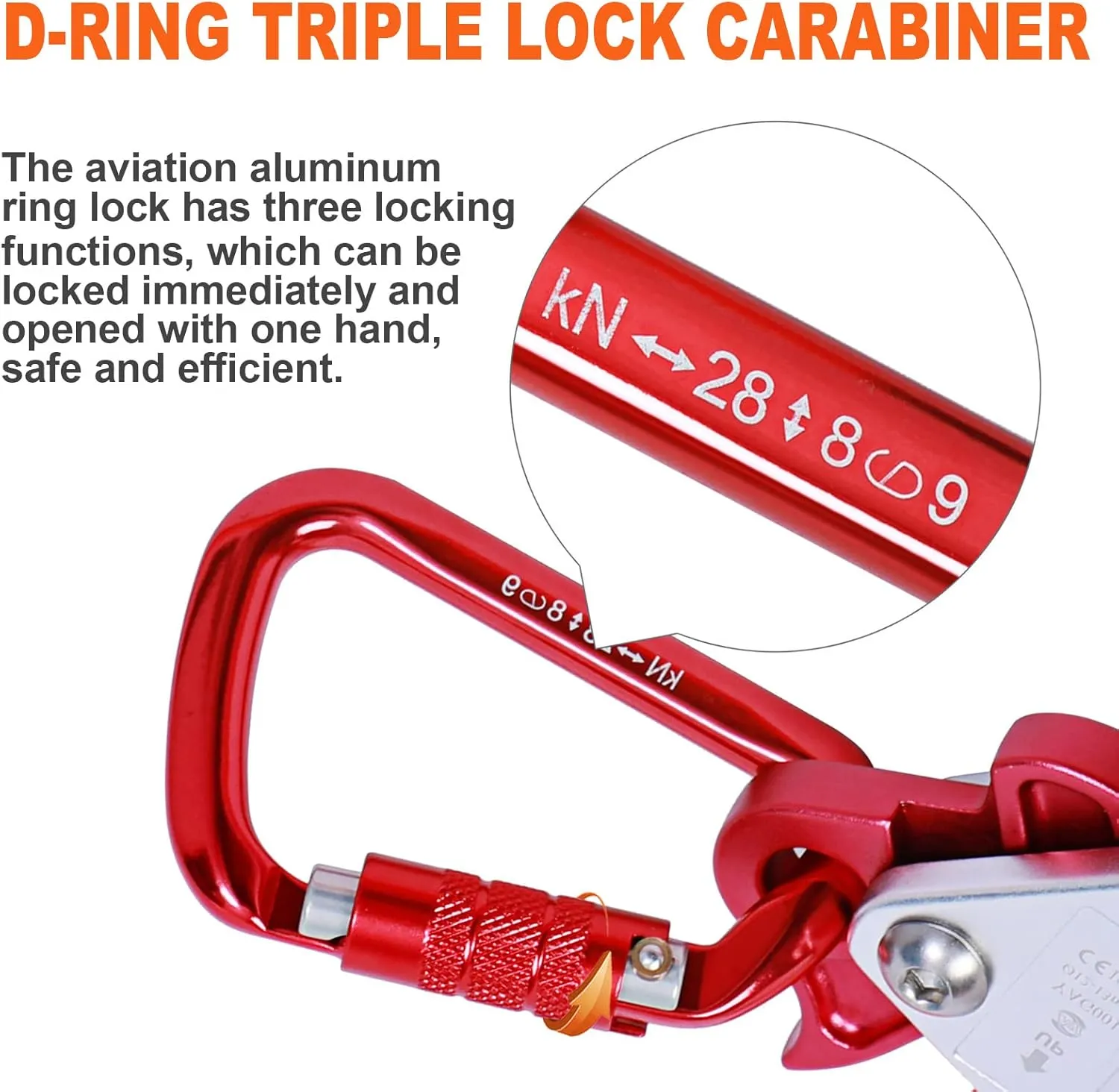 Flip Line, Wire Core Flipline 1/2" X 14', Wire Core Flip Line Kit with Triple Lock Carabiner Adjuster, Steel Swivel Snap, Climbing Flipline for Fall Protection, Arborist, Tree Climbers
