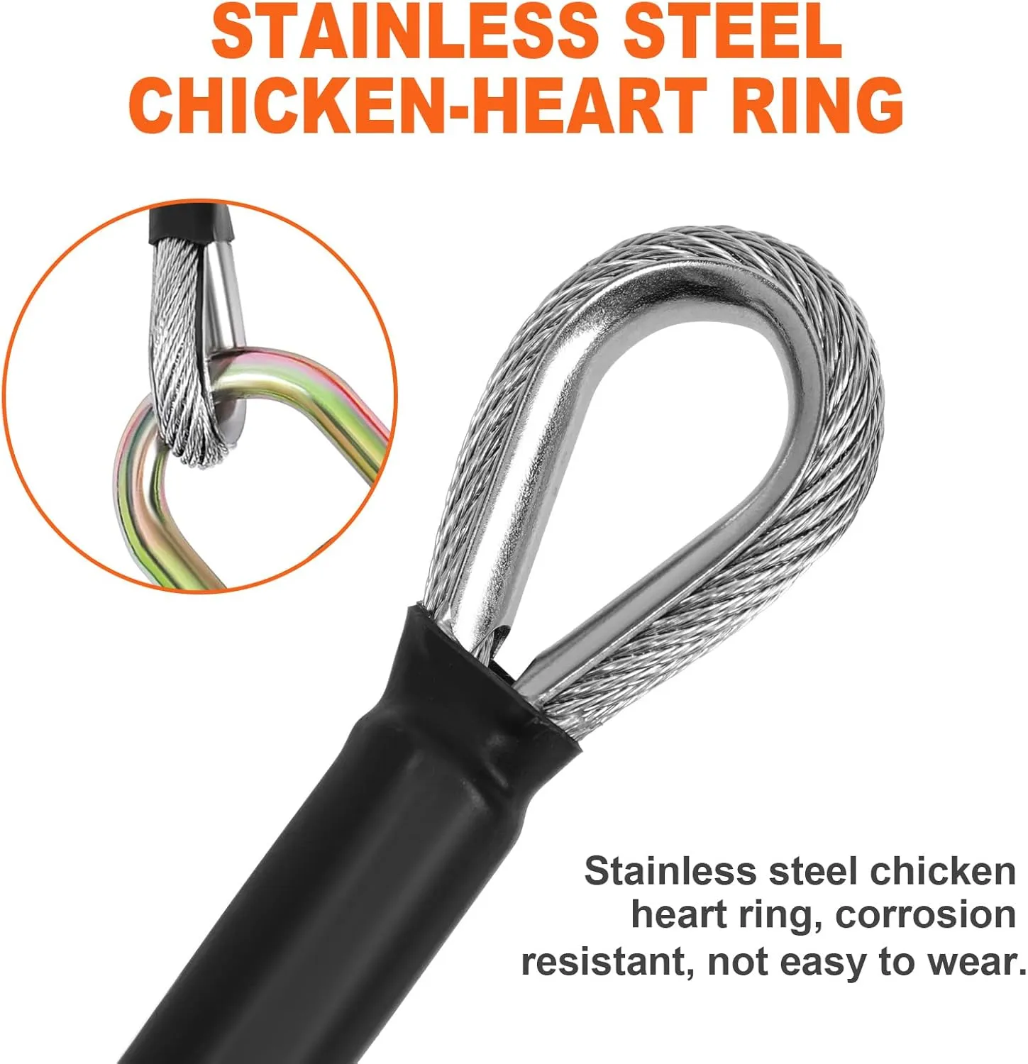 Flip Line, Wire Core Flipline 1/2" X 14', Wire Core Flip Line Kit with Triple Lock Carabiner Adjuster, Steel Swivel Snap, Climbing Flipline for Fall Protection, Arborist, Tree Climbers