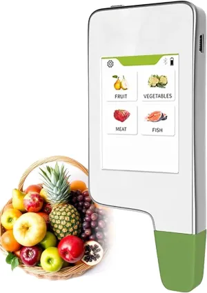 Food Nitrate Tester, Food Digital Tester with Touchscreen Display, 3color Display, Measuring Measuring Range: 0-9999 Mg/kg for Vegetable, Fruit, Meat, Fish, Water