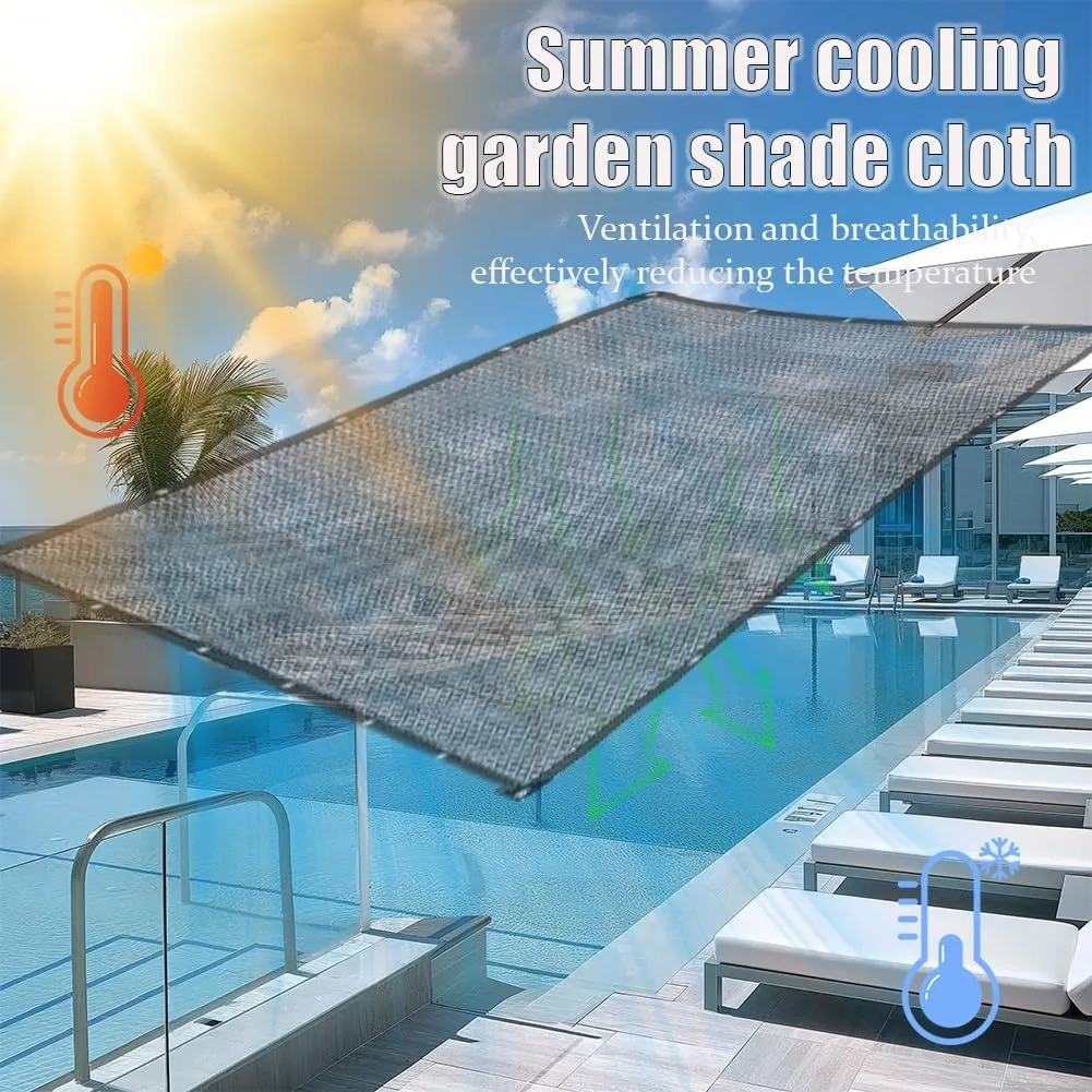 Garden Shade Cloth,50% Shade Cloth with Grommets,Outdoor Woven Mesh Tarp Sun Screens for Patio, Garden, DIY Home, Plants Cover, Greenhouse, Dog Kennel(3x15m/9.8x49.2ft)