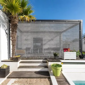 Garden Shade Cloth,50% Shade Cloth with Grommets,Outdoor Woven Mesh Tarp Sun Screens for Patio, Garden, DIY Home, Plants Cover, Greenhouse, Dog Kennel(3x15m/9.8x49.2ft)