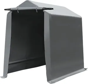 Gardesol Storage Shelter, 6x8 ft Portable Shed Outdoor Carport with Roll-up Zipper Door, Waterproof and UV Resistant Outdoor Storage Shed for Bike, ATV, Motorcycle Shelter, Gray