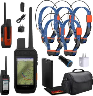 Garmin Alpha 300i Handheld Advanced Dog Tracker & Training System with inReach Technology Bundle with 5X Garmin Dog Collars Alpha T20 Tracking Collar for Dogs with GPS   Field Bag   Accessories