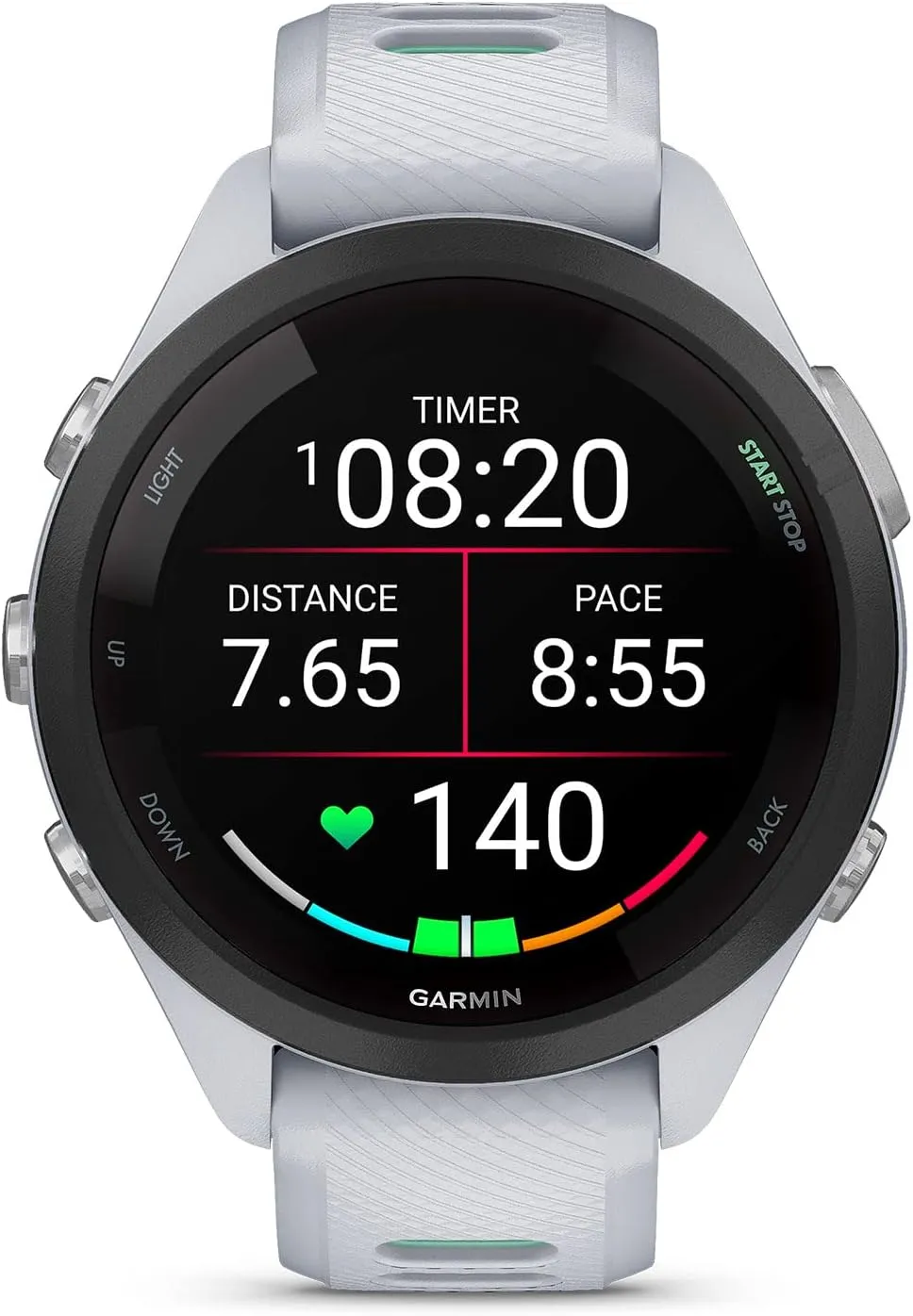 Garmin Forerunner 265S Advanced Multisport Touchscreen Smartwatch, Whitestone, Heart Rate Monitor, Daily Suggested Workouts, Up to 15 Day Battery Life - Signature Charging Bundle