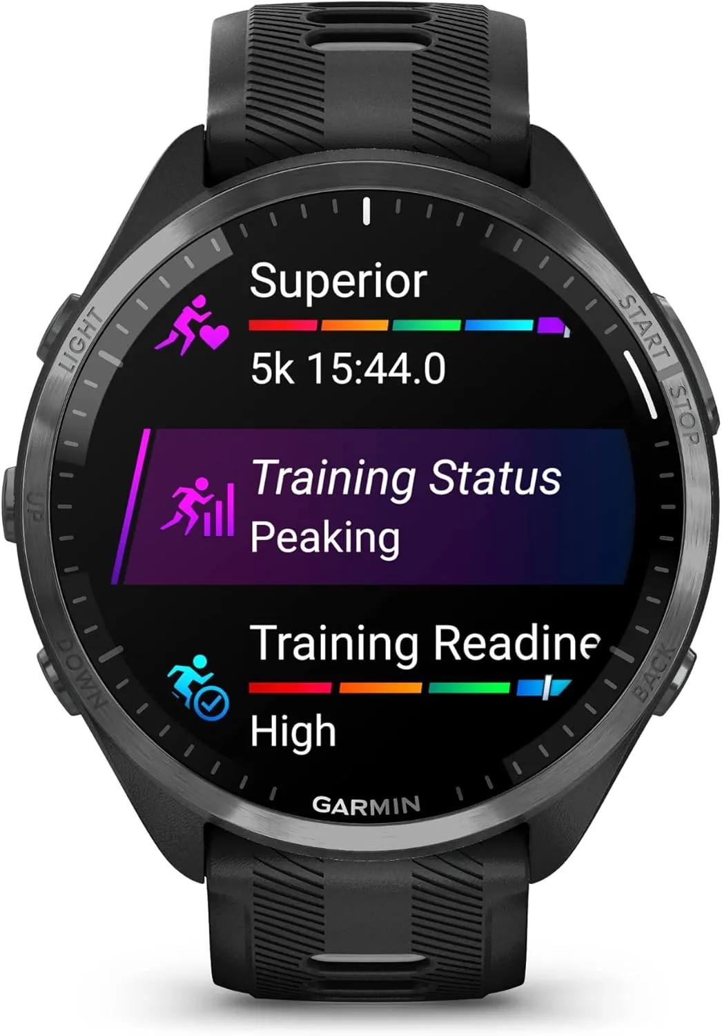 Garmin Forerunner 965 Advanced GPS Multisport Touchscreen Smartwatch, Black | Heart Rate Monitor, Training Stats, On-Device Workouts, Up to 13 Day Battery Life with Signature Series Charging Bundle